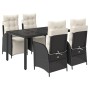 Set de muebles jardín 5 pzas con cojines ratán sintético negro de vidaXL, Conjuntos de jardín - Ref: Foro24-3213316, Precio: ...