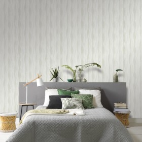 Non-woven wallpaper rolls 4 pcs waves white 0.53x10 m by vidaXL, Painted paper - Ref: Foro24-146189, Price: 44,99 €, Discount: %