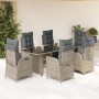 Set comedor jardín 7 pzas y cojines ratán sintético gris de vidaXL, Conjuntos de jardín - Ref: Foro24-3213356, Precio: 959,47...