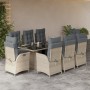 Garden dining set 9 pieces with light gray synthetic rattan cushions by vidaXL, Garden sets - Ref: Foro24-3213363, Price: 1,0...