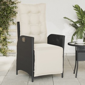 Garden reclining chair with black PE rattan footrest by vidaXL, Garden chairs - Ref: Foro24-365280, Price: 135,99 €, Discount: %