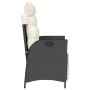 Sillón reclinable de jardín con reposapiés ratán PE negro de vidaXL, Sillas de jardín - Ref: Foro24-365280, Precio: 135,99 €,...