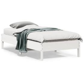 Solid white pine wood bed frame 90x190 cm by vidaXL, Beds and slatted bases - Ref: Foro24-842727, Price: 85,99 €, Discount: %