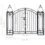 Puerta de jardín decorativa de hierro forjado 122x20,5x100 cm de vidaXL, Pérgolas, arcos y enrejados de jardín - Ref: Foro24-...