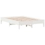 Estructura de cama madera maciza de pino blanco 150x200 cm de vidaXL, Camas y somieres - Ref: Foro24-842695, Precio: 119,04 €...