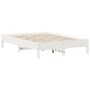 Estructura de cama madera maciza de pino blanco 150x200 cm de vidaXL, Camas y somieres - Ref: Foro24-842695, Precio: 119,04 €...