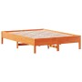 Estructura de cama madera maciza pino marrón cera 120x190 cm de vidaXL, Camas y somieres - Ref: Foro24-842725, Precio: 99,11 ...