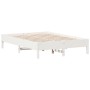 Estructura de cama madera maciza de pino blanco 135x190 cm de vidaXL, Camas y somieres - Ref: Foro24-842719, Precio: 113,76 €...