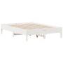 Estructura de cama madera maciza de pino blanco 135x190 cm de vidaXL, Camas y somieres - Ref: Foro24-842719, Precio: 113,76 €...