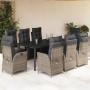 Set comedor jardín 9 pzas y cojines ratán sintético gris de vidaXL, Conjuntos de jardín - Ref: Foro24-3213433, Precio: 1,00 €...