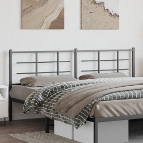 Black metal headboard 200 cm by vidaXL, Headboards and footboards - Ref: Foro24-355599, Price: 38,99 €, Discount: %