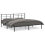 Bed frame with black metal headboard 193x203 cm by vidaXL, Beds and slatted bases - Ref: Foro24-355567, Price: 112,36 €, Disc...