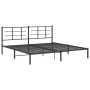 Bed frame with black metal headboard 193x203 cm by vidaXL, Beds and slatted bases - Ref: Foro24-355567, Price: 111,99 €, Disc...