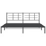 Bed frame with black metal headboard 193x203 cm by vidaXL, Beds and slatted bases - Ref: Foro24-355567, Price: 111,99 €, Disc...