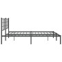 Bed frame with black metal headboard 193x203 cm by vidaXL, Beds and slatted bases - Ref: Foro24-355567, Price: 111,99 €, Disc...