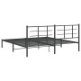 Bed frame with black metal headboard 193x203 cm by vidaXL, Beds and slatted bases - Ref: Foro24-355567, Price: 111,99 €, Disc...