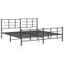 Black metal headboard and footboard bed frame 200x200 cm by vidaXL, Beds and slatted bases - Ref: Foro24-355586, Price: 130,5...