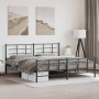 Black metal headboard and footboard bed frame 200x200 cm by vidaXL, Beds and slatted bases - Ref: Foro24-355586, Price: 130,5...