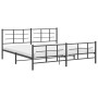 Black metal headboard and footboard bed frame 200x200 cm by vidaXL, Beds and slatted bases - Ref: Foro24-355586, Price: 130,5...