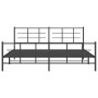 Black metal headboard and footboard bed frame 200x200 cm by vidaXL, Beds and slatted bases - Ref: Foro24-355586, Price: 130,5...