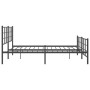 Black metal headboard and footboard bed frame 200x200 cm by vidaXL, Beds and slatted bases - Ref: Foro24-355586, Price: 130,5...