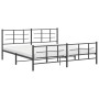 Black metal headboard and footboard bed frame 183x213 cm by vidaXL, Beds and slatted bases - Ref: Foro24-355584, Price: 127,0...