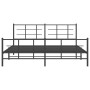 Black metal headboard and footboard bed frame 183x213 cm by vidaXL, Beds and slatted bases - Ref: Foro24-355584, Price: 127,0...