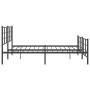 Black metal headboard and footboard bed frame 183x213 cm by vidaXL, Beds and slatted bases - Ref: Foro24-355584, Price: 127,0...