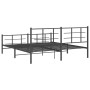 Black metal headboard and footboard bed frame 183x213 cm by vidaXL, Beds and slatted bases - Ref: Foro24-355584, Price: 127,0...