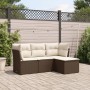 Set mit 4 Gartensofas und -kissen Kunstrattanbraun von vidaXL, Gartensets - Ref: Foro24-3249382, Preis: 267,12 €, Rabatt: %