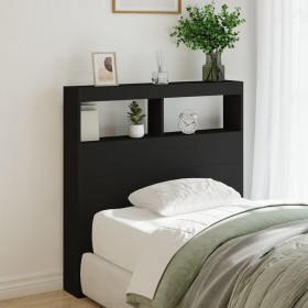 Bed headboard with black LED 100x17x102 cm by vidaXL, Headboards and footboards - Ref: Foro24-839183, Price: 70,99 €, Discoun...