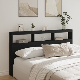 Cabecero de cama con LED negro 180x17x102 cm de vidaXL, Cabeceros y pies de cama - Ref: Foro24-839211, Precio: 119,92 €, Desc...