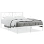 Estructura de cama de metal con cabecero blanca 135x190 cm de vidaXL, Camas y somieres - Ref: Foro24-376274, Precio: 102,09 €...