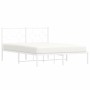 Estructura de cama de metal con cabecero blanca 135x190 cm de vidaXL, Camas y somieres - Ref: Foro24-376274, Precio: 102,09 €...