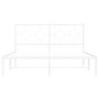 Estructura de cama de metal con cabecero blanca 135x190 cm de vidaXL, Camas y somieres - Ref: Foro24-376274, Precio: 102,09 €...