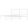 Estructura de cama de metal con cabecero blanca 135x190 cm de vidaXL, Camas y somieres - Ref: Foro24-376274, Precio: 102,09 €...