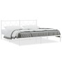 Metal bed frame with white headboard 193x203 cm by vidaXL, Beds and slatted bases - Ref: Foro24-376281, Price: 116,01 €, Disc...