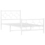 Estructura cama metal con cabecero y pie cama blanca 100x200 cm de vidaXL, Camas y somieres - Ref: Foro24-376288, Precio: 82,...