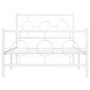 Estructura cama metal con cabecero y pie cama blanca 100x200 cm de vidaXL, Camas y somieres - Ref: Foro24-376288, Precio: 82,...