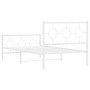 Estructura cama metal con cabecero y pie cama blanca 100x200 cm de vidaXL, Camas y somieres - Ref: Foro24-376288, Precio: 82,...