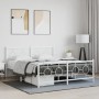 Metal bed frame with headboard and white footboard 150x200 cm by vidaXL, Beds and slatted bases - Ref: Foro24-376295, Price: ...