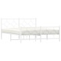 Estructura cama metal con cabecero y estribo blanco 150x200 cm de vidaXL, Camas y somieres - Ref: Foro24-376295, Precio: 123,...