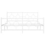 Metal bed frame with headboard and white footboard 150x200 cm by vidaXL, Beds and slatted bases - Ref: Foro24-376295, Price: ...