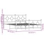 Bettgestell aus Metall mit Kopfteil und weißem Fußteil 150x200 cm von vidaXL, Betten und Lattenroste - Ref: Foro24-376295, Pr...