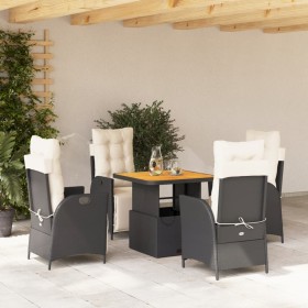 5-teiliges Gartenmöbel-Set mit Kissen synthetisches Rattan schwarz von vidaXL, Gartensets - Ref: Foro24-3277436, Preis: 611,5...