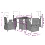 5-piece garden furniture set with black synthetic rattan cushions by vidaXL, Garden sets - Ref: Foro24-3277436, Price: 612,33...