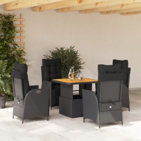 5-teiliges Gartenmöbel-Set mit Kissen synthetisches Rattan schwarz von vidaXL, Gartensets - Ref: Foro24-3277448, Preis: 615,5...