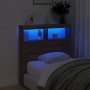 Bed headboard with LED light in brown oak, 100x17x102 cm. by vidaXL, Headboards and footboards - Ref: Foro24-839188, Price: 7...