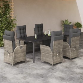 Garden dining set 7 pieces and light gray synthetic rattan cushions by vidaXL, Garden sets - Ref: Foro24-3213291, Price: 960,...