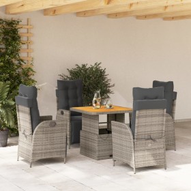 5-piece garden dining set with gray synthetic rattan cushions by vidaXL, Garden sets - Ref: Foro24-3277460, Price: 658,71 €, ...